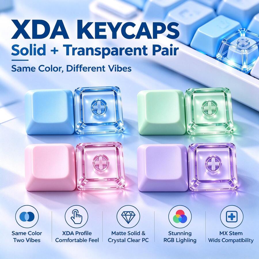 XDA Keycap Combo Set 6 Solid 6 Clear 12Pcs 10 Solid 10 Clear 20Pcs ...