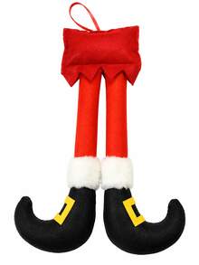 Christmas Elf Leg Hanging Ornament, Plush Stuffed Elf Pants Tree Decor, Fun Christmas Tree Pendant, Suitable For Fireplace, Door, Window, Holiday Party, Home Winter Decoration - Multi-color - View 13
