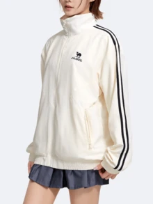 CAMEL CROWN Women's Stand Collar Woven Jacket, Preppy Style, Windproof Water Repellent Simple Commuter Sports Outerwear - Warm White - View 3