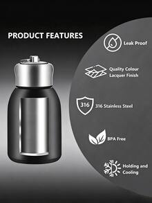 Bình nước giữ nhiệt bằng thép không gỉ nhỏ gọn 300ml, cốc giữ nhiệt chống rò rỉ có tay cầm, thích hợp sử dụng ngoài trời, kích thước nhỏ gọn dễ dàng bỏ vào túi. - Nhiều màu - Xem 5
