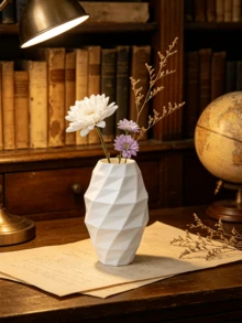 Angular Rhombus Design With Built-In Light And Shadow Texture, Mini Size Suitable For Office Desk. Can Be Used For Fresh Flowers, Dried Flowers, And Water-Cultivated Flowers, Nordic Minimalist Style, Adding Exquisite Beauty To The Dull Office Space - Multicolor - View 13