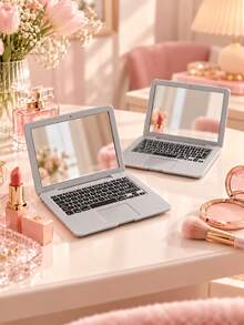 8pcs Compact Foldable Makeup Mirror, Pocket Size (Laptop-Like Design), Portable Folding Makeup Mirror With Keyboard Detail, Pink, Perfect For Travel, Essential For Touch-Ups On The Go - Great Gift For Birthday, Graduation, Home Decor, Back To School, Room Decor And Study Supplies - Multicolor - View 18