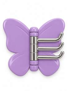 Rotating Butterfly 3-Hook Self-Adhesive Wall Hook, No-Drill 3-In-1 Rotating Hook, Suitable For Bathroom, Kitchen, Bedroom, Entryway And Behind Door, Coat, Hat, Towel, Key Storage Rack, Home Storage Wall-Mounted Cute Room Decor Home Decoration Back To School Season - Multicolor - View 13