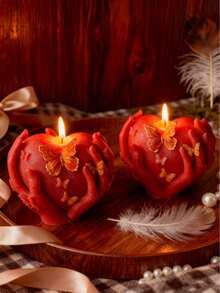 Hand-Holding Heart Butterfly Aromatherapy Candle Silicone Mold, Soft Silicone Material Easy To Demold, Suitable For DIY Aromatherapy Candles, Plaster Decor, Handmade Soap, Resin Jewelry - Butterfly Heart - View 8