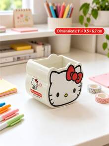 Miniso Hộp lưu trữ gắn tường nam châm Sanrio Hello Kitty, thiết kế gắn tường không khoan bằng keo dán, kệ đa năng để bàn hoặc gắn tường đựng mỹ phẩm, văn phòng phẩm, cọ và dụng cụ nhà bếp - Hồng - Xem 8
