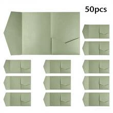 2026F00041319 25/50pcs Tri-Fold Pocket Wedding Invitation Covers, Engagement 15th Anniversary Birthday Baptism Simple Invitation Envelopes, DIY Invitations, 5*7 Inch Pocket Invitations, Customized Invitations, Wedding Cards, Invitation Cards - one-size - View 19