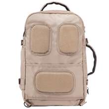 W WINGS Liten resebackpack för kvinnor och män | Kabinväska för under sätet med andningsbar rygg, resväskarem och framficka - Beige - Visa 9