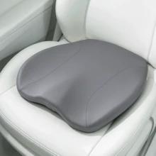 1pc Light Gray Minimalist Polyester Memory Foam Trapezoid Stitched Seat Cushion With Anti-Slip Silicone Beads, Pressure Relief Cushion For Office Chair And Car Seat - Light Grey - View 7