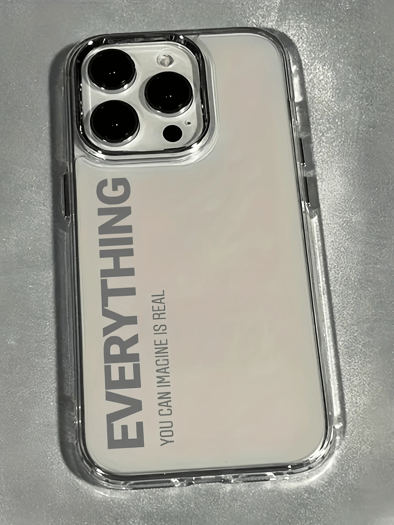 1件透明英文「Imagine It True」個性化極簡全包覆TPU防震手機殼,適用於Apple 18 17 16 15 14 13 12 11 Pro Max Air - 彩色 - 查看 1