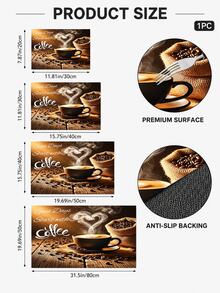 1pc Wood Grain Cafe Coffee Cup Style Absorbent Dish Drying Mat, Kitchen Sink Mat, Coffee Machine Mat, Dishwashing Mat, Countertop Protector, Suitable For Cups, Plates, Tableware And Home Kitchen Decor - Multicolor - View 6