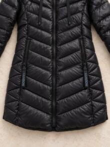 Women's Plus Size Quilted Puffer Jacket With Faux Fur Collar XL-5XL - Black - View 7