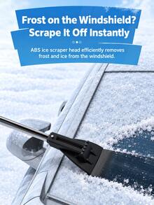 1pc 3-In-1 Telescopic Snow Brush And Ice Scraper, 360° Rotating Detachable Snow Brush With Adjustable Extendable Handle, Winter Car Snow Removal Tool For Car Windshield, Suitable For Cars, SUVs, Trucks And Sedans - A - View 9