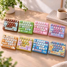 1/2/5pcs 26-Key Mini Keyboard Keychain - Multi-Button Stress Relief Toy, ABS Body With Silicone Accessories; Portable Desktop Accessory And Backpack Charm, Suitable For Office And Travel; Creative Birthday Gift, Fun Back-To-School Gift, Christmas Gift, Halloween Gift Bag Filler, ASMR New Product - Multicolor - View 10
