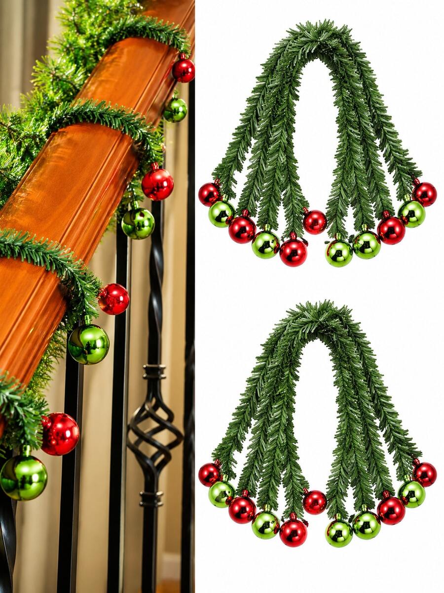 12/6/1pc Christmas Tree Decorative Vine Hanging Ornament, Red And Green ...