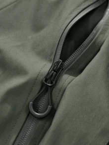 European And American Plus Size Men's Loose Hooded Outdoor Jacket, Camping, Hiking, Trekking, Workwear Jacket - Army Green - View 8