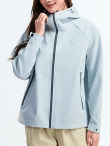 CAMEL CROWN Women's Softshell Jacket, Windproof Water Repellent Anti-Static, Fleece Lined Warm Hiking Coat - Xiangfei Blue - View 1