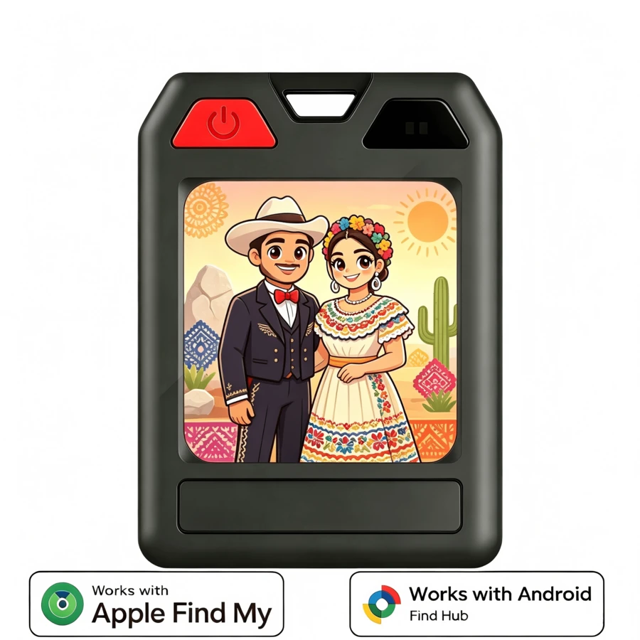 INSE Black Smart Tracker With E-Ink Display, Compatible With IOS And Android, Anti-Lost