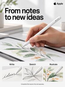 Apple Pencil Pro, Wireless Stylus Compatible With IPad, Supports Squeeze Gesture, Haptic Feedback, Pressure And Tilt Sensitivity, Magnetic Pairing, Precise Digital Pen, Suitable For Drawing, Note-Taking, Sketching, Annotation And Creative Design. - View 2