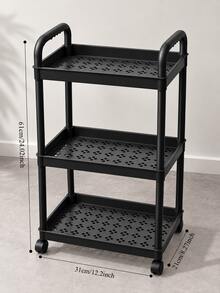 3-Tier Rolling Storage Cart, Baby Nursery Organizer Rack With Wheels, Movable Diaper, Bottle And Daily Essentials Storage Shelf - Multicolor - View 13