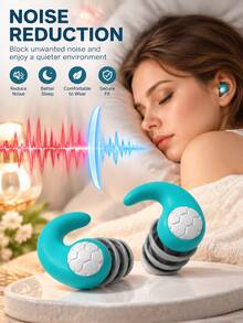 Reusable Silicone Earplugs With 3 Sizes Of Replaceable Ear Tips, Soft Washable Noise-Reducing Earplugs, Suitable For Sleep, Swimming, Concerts And Studying, Comfortable Invisible Design - Multicolor - View 2