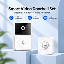 Chuông cửa video thông minh không dây WiFi, HD hồng ngoại nhìn đêm, đàm thoại hai chiều với bộ đổi giọng nói, thu âm 3 mét, tự động ghi hình chuyển động & phát lại từ xa, thông báo ứng dụng thời gian thực, chuông cửa an ninh cho căn hộ và biệt thự - Xem 2