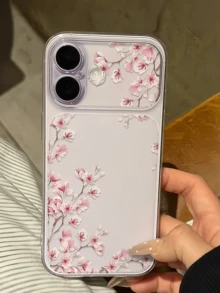 1件透明木蘭花枝個性化極簡防摔軟TPU手機殼 全包覆防污保護殼 適用於 Apple 18 17 16 15 14 13 12 11 Pro Max Air - 彩色 - 查看 1