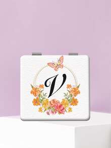 1PC Ins Letter Series Portable Vanity Mirror, Foldable Lightweight Ultra-Thin Convenient Hand Mirror, Exquisite Suitable For Multiple Scenarios And All People, Foldable Square Pocket Mirror, Artistic Fresh Heart English Letter Pattern Design, Delicate And Fine, Reliable Foldable Structure, Durable And Drop-Resistant, Easy To Carry, Handheld Makeup Mirror, 180° Flip Cover Multifunctional - Multicolor - View 7