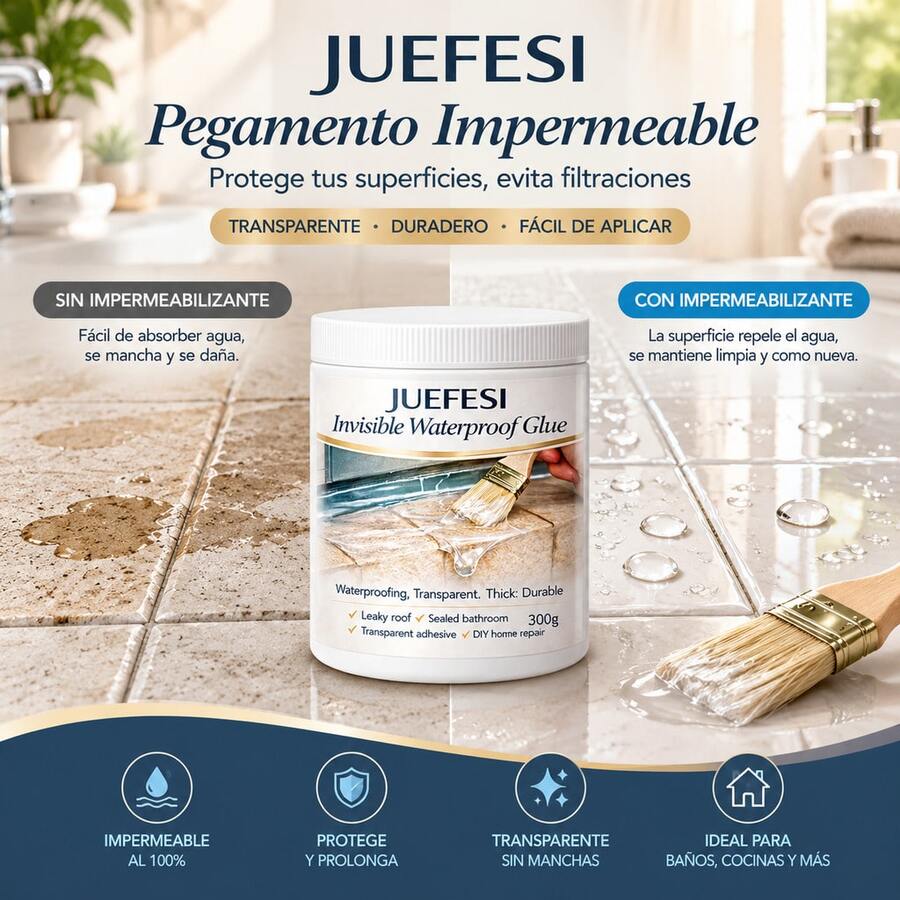 Pegamento Impermeable Invisible, Sellador Transparente para Reparaciones del Hogar, Evita Fugas en Techos y Baños, Adhesivo Resistente al Agua, Incluye Brocha, Ideal para Proyectos DIY de Impermeabilización en Pisos y Azulejos - Sellador Impermeable - Ver 1