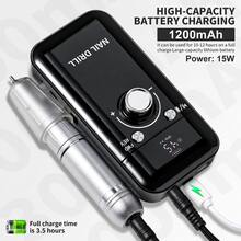 LIMEGIRL 專業級 45,000 RPM 電動指甲磨甲機，便攜式充電式低噪音，適用美甲與足部修護，USB供電，鋰電池，適用壓克力美甲，情人節禮物 - 黑色 - 查看 9