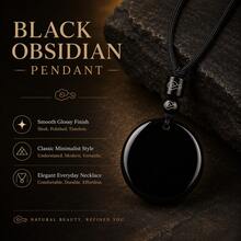 1PC Water Drop Shaped Chakra Crystal Pendant Necklace, Natural Obsidian Bat Healing Energy Amulet Jewelry, Spiritual Meditation Protection Witchy Gift - Obsidian Pendant - View 13