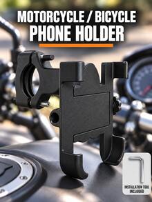 1pc Universal Motorcycle/Bicycle Phone Holder, Aluminum Alloy Rearview Mirror/Handlebar Mount Bracket For Phone Navigation - Motorcycle Accessories - View 7