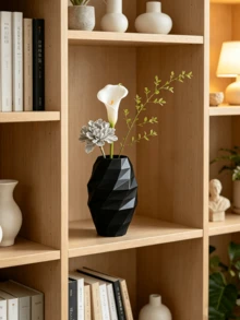 Angular Rhombus Design With Built-In Light And Shadow Texture, Mini Size Suitable For Office Desk. Can Be Used For Fresh Flowers, Dried Flowers, And Water-Cultivated Flowers, Nordic Minimalist Style, Adding Exquisite Beauty To The Dull Office Space - Multicolor - View 4