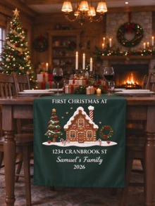 Personalized Christmas Table Runner, Customizable Text, Personalized Gift, Christmas Decoration, Room Decor, Christmas Home Decor, Christmas Gift, Christmas Craft, Thanksgiving Decoration, Thanksgiving Table Decor - Multicolor - View 7