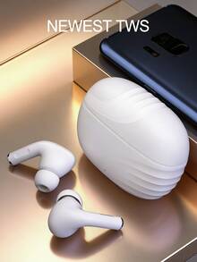 Wireless Earbuds, True Wireless Earbuds - Compatible With Apple And Android Systems, Built-In Microphone, Sweat-Resistant Earbuds, White, Wireless Earbuds, Airbuds, True Wireless Earbuds - White - View 2