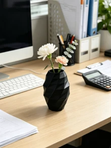 Angular Rhombus Design With Built-In Light And Shadow Texture, Mini Size Suitable For Office Desk. Can Be Used For Fresh Flowers, Dried Flowers, And Water-Cultivated Flowers, Nordic Minimalist Style, Adding Exquisite Beauty To The Dull Office Space - Multicolor - View 8