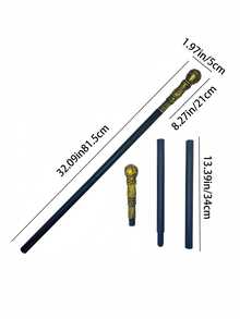 Halloween Party Props Costume Cane All Black Magician Cane Stick Cane, DIY Adjustable Length, Suitable For Cosplay Accessories, Performance Props, Holiday Gifts - Multicolor - View 33