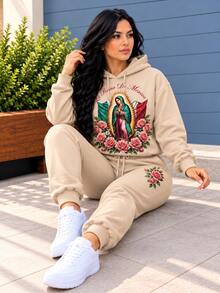 Women Two-Piece Outfits - Beige - View 1