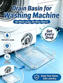 New Transparent Washing Machine Drain Tray, Effectively Prevents Laundry Room Floor Overflow, Laundry Room Floor Protection Tray, Laundry Area Cleaning And Storage Accessory - Multiple Styles - View 12