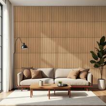 10pcs 30x30cm 3D Stereoscopic Wood Grain Grille Wall Sticker/Ceiling Sticker, Self-Adhesive Imitation Wood Lattice Vinyl Wall Panel, Waterproof Thickened Grid Panel, Sound Insulation, Suitable For All Indoor Spaces - C - View 6