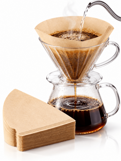 120 piezas de filtros de café cónicos, papel natural para café de goteo 2-4 tazas, filtros desechables de filtración fina para preparación en casa, oficina y cafetería