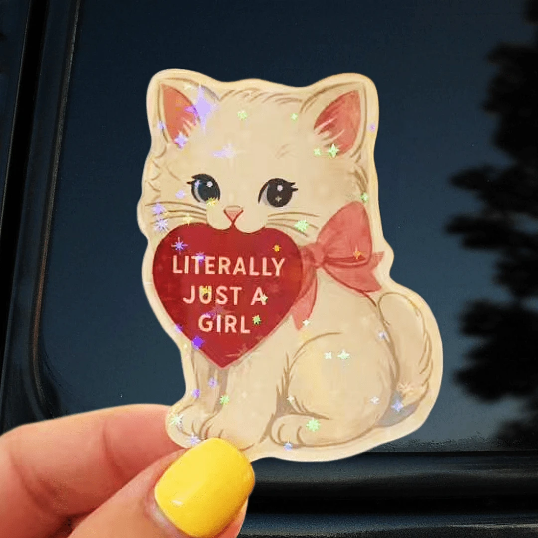 Cat Holding Heart 