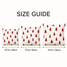 2PCS Red Christmas Tree Pillow Covers, White Background Christmas Nordic Polka Dot Pattern, Christmas Holiday Home Decor, Suitable For Bedroom, Living Room, Sofa And Office, Pillow Insert Not Included - Red - View 2