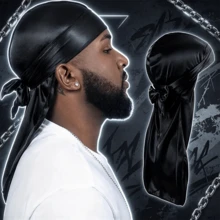 ZTZI Lky Satin Durag For Men, Extra Long Tail Wide Strap Doo Rag, Soft Smooth Head Wrap, Wave Cap For 360 Waves, Hip Hop Hair Accessory - IK4801 - View 13