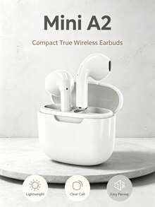 Tai nghe nhét tai không dây và tai nghe Bluetooth, thiết kế màu trắng chống mồ hôi, tích hợp micro cho cuộc gọi rõ ràng, thời lượng pin dài, hình dáng thân tai thoải mái, tương thích với thiết bị iOS và Android, hoàn hảo cho tập thể dục, chạy bộ và sử dụng hàng ngày, tai nghe Bluetooth không dây thực thụ - trắng - Xem 2