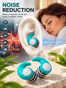 Reusable Silicone Earplugs With 3 Sizes Of Replaceable Ear Tips, Soft Washable Noise-Reducing Earplugs, Suitable For Sleep, Swimming, Concerts And Studying, Comfortable Invisible Design - Multicolor - View 6