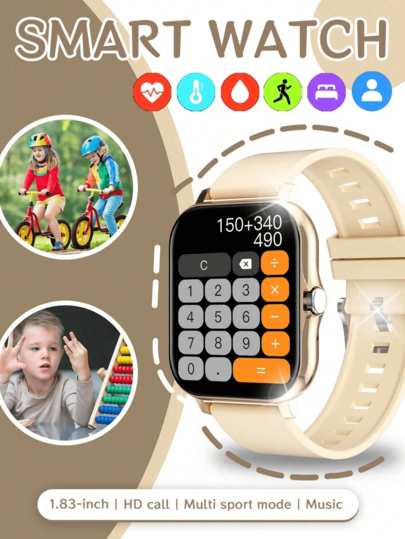Reloj inteligente para niños, compatible con llamadas inalámbricas, conteo de pasos y seguimiento de ejercicio, notificaciones SMS, recordatorios de alarma, pulsera inteligente de fitness multifuncional, unisex, compatible con teléfonos Android e iOS, es el mejor regalo de cumpleaños o vacaciones para niños.