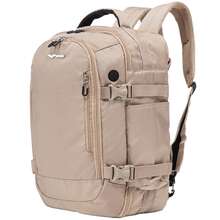 W WINGS Liten resebackpack för kvinnor och män | Kabinväska för under sätet med andningsbar rygg, resväskarem och framficka - Beige - Visa 8