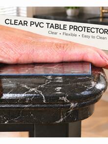 Clear PVC Table Protector, Waterproof Oil-Resistant Easy Clean Table Cover, Cuttable Desk Mat For Dining Table, Kitchen & Office - Clear - View 4