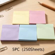 250pcs Random Color Self-Adhesive Sticky Notes, High Adhesion Aesthetic Office Supplies, Planner Notebook, Memo Pad, Home Office, Study, Universal Use - one-size - View 8