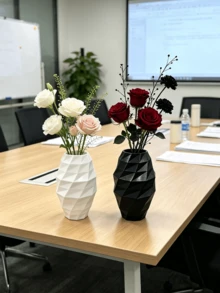 Angular Rhombus Design With Built-In Light And Shadow Texture, Mini Size Suitable For Office Desk. Can Be Used For Fresh Flowers, Dried Flowers, And Water-Cultivated Flowers, Nordic Minimalist Style, Adding Exquisite Beauty To The Dull Office Space - Multicolor - View 9